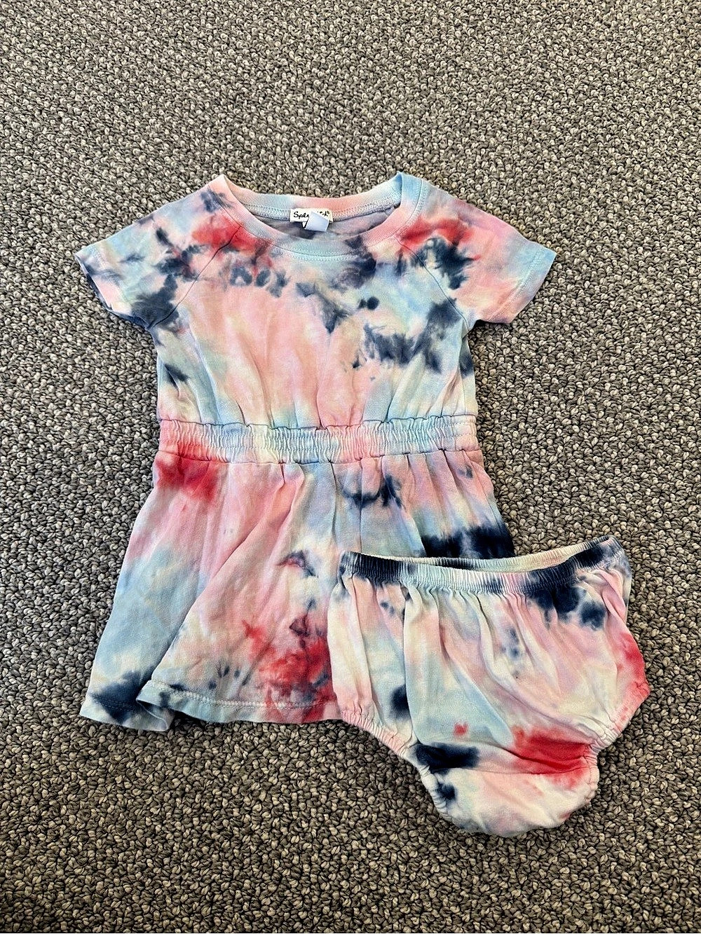 Splendid 6-12 MO Hibiscus Tie Dye Dress & Bloomers Set